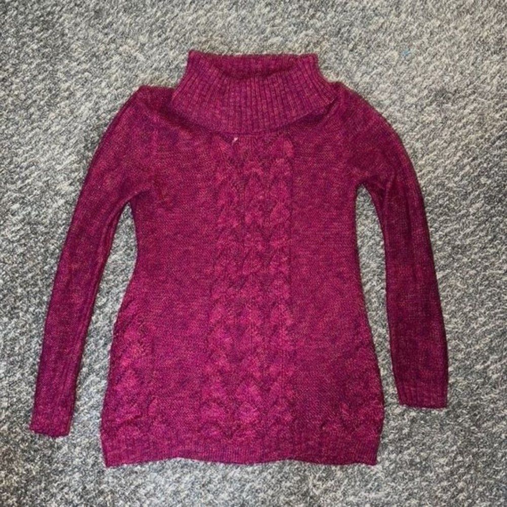 By design purple pink sweater size large cowl neck